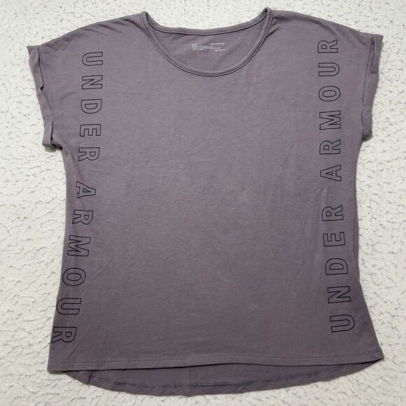 Under Armour HeatGear Women's XS Crewneck Short Sleeve Athletic Purple T Shirt - Picture 1 of 13